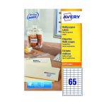 Avery Multipurpose White Labels 65 Per Sheet 38.1 x 21.2mm (Pack of 6500) 3666