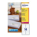 Avery Recycled Laser White Address Label 99.1 x 38.1mm 14 Per Sheet (Pack of 1400) LR7163-100