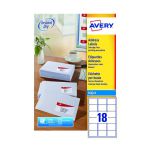 Avery White Inkjet Address Labels 63.5 x 46.6mm 18 Per Sheet (Pack of 1800) J8161-100