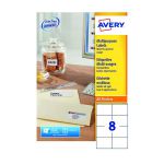 Avery Multipurpose White Labels 8 Per Sheet 105 x 71mm (Pack of 800) 3427