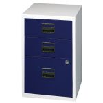 Bisley 3 Drawer Home Filer Grey/Blue PFA3-8748