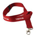 Durable Textile Visitor Badge Necklace 20mm Red (Pack of 10) 999107995