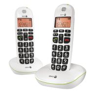 Doro DECT Cordless Telephone Big Button White Twin Pack PHONEEASY 100WD