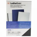 GBC LeatherGrain 250gsm A5 Black Binding Covers (Pack of 100) 4400017