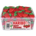 Haribo Giant Strawbs (120 Sweet) Drum 9547
