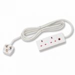 2-Way 13 Amp 5m Extension Lead White with Neon Light CEDTS2513M