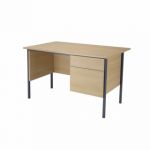 Serrion Ferrera Oak 1200mm Four Leg Desk with Two Drawer Pedestal KF838372