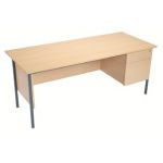 Serrion Ferrera Oak 1500mm Four Leg Desk with Two Drawer Pedestal KF838376
