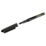 Pilot Black Ink/Metallic Grey Barrel VPen Disposable Fountain Pens (Pack of 12) SV4W-01