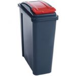 VFM Recycling Bin With Lid 25 Litre Red