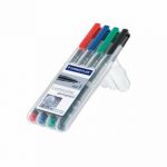 Staedtler Lumocolour Universal Pen Water Soluble Fine Assorted (Pack of 4) 316-WP4