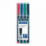 Staedtler Lumocolour Universal Pen Permanent Medium Assorted (Pack of 4) 317-WP4
