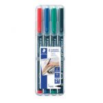 Staedtler Lumocolour Universal Pen Permanent Fine Assorted (Pack of 4) 318-WP4