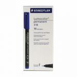 Staedtler Lumocolour Universal Pen Permanent Fine Blue (Pack of 10) 318-3