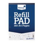 Silvine Ruled 5mm Square Headbound Refill Pad 160 Pages A4 (Pack of 6) A4RPX