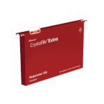 Rexel Crystalfile Extra 30mm Suspension File Foolscap Red (Pack of 25) 70632