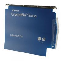 Rexel Crystalfile Extra 30mm Lateral File 300 Sheet Blue (Pack of 25) 70642