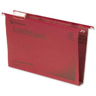 Rexel Crystalfile Classic Suspension File 50mm Foolscap Red (Pack of 50) 71752