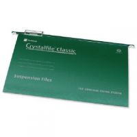 Rexel Crystalfile Classic 15mm Suspension File A4 Green (Pack of 50) 78045