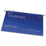 Rexel Crystalfile Classic 15mm Suspension File Foolscap Blue (Pack of 50) 78143