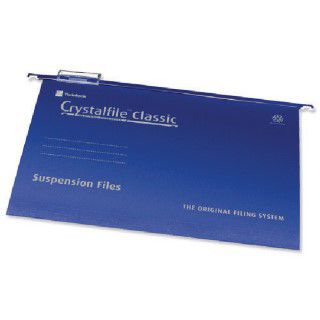 Rexel Crystalfile Classic 15mm Suspension File Foolscap Blue (Pack of 50) 78143