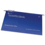 Rexel Crystalfile Classic 15mm Suspension File A4 Blue (Pack of 50) 78160