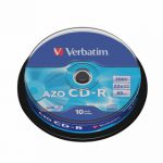 Verbatim CD-R Datalife Non-AZO 80minutes 700MB 52X Non-Printable Spindle (Pack of 10) 43437