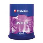 Verbatim 4.7GB 16x Speed DVD+R Spindle (Pack of 100) 43519
