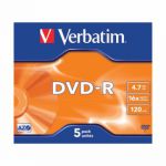 Verbatim 4.7GB 4x Speed Jewel Case DVD-R (Pack of 5) 43246