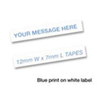 Dymo Tape 12mm x 7m Blue on White
