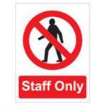 Sign Staff Only With Logo PVC 150 x 200mm