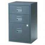 A4 Home Office Filing Cabinet 3 Drawer Black