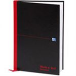 Black n Red Recycled Casebound Hardback Book A5 Feint-Ruled 192 Pages