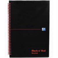 Black n Red Recycled Wirebound Hardback Book A5 Feint-Ruled 140 Pages