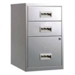 3 Drawer A4 Filing Cabinet - Silver 40W x 40D x 66H cm