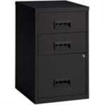 3 Drawer A4 Filing Cabinet - Black 40W x 40D x 66H cm